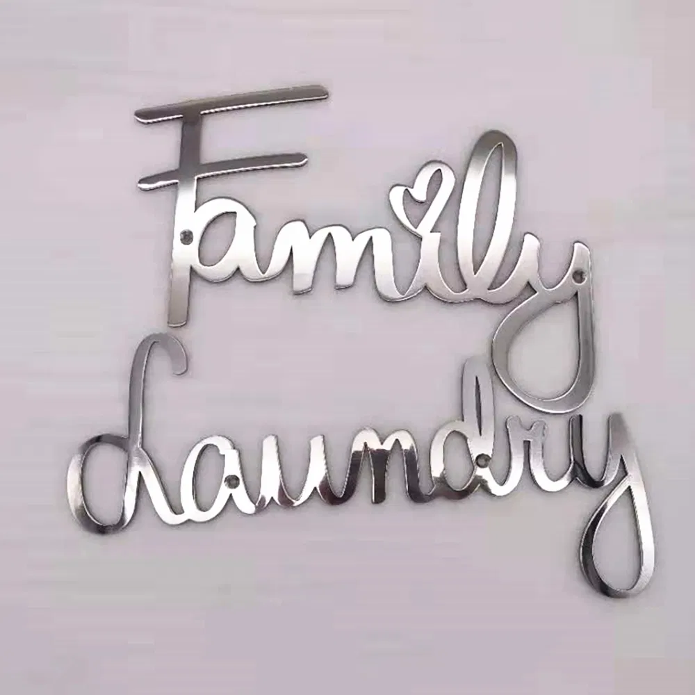 Metal Wall Word Sculpture Design Wire Sign Wall Decoration Letter Shape Home Decor