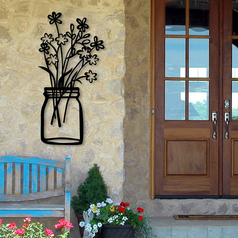 BSCI Factory Beach Palm Trees Circle Metal Wall Dé Cor Home Decoration