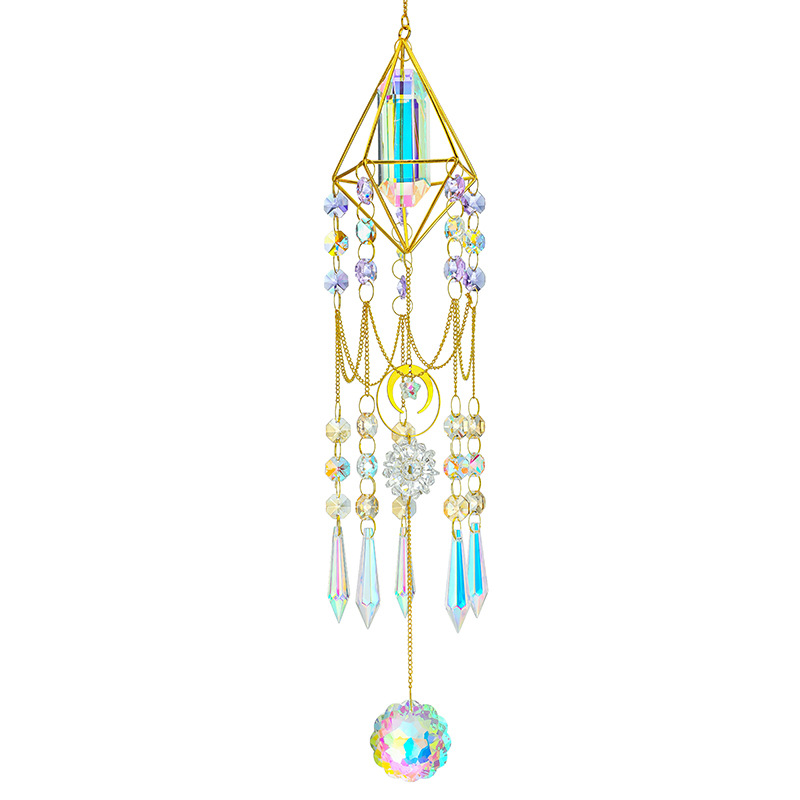 Mandala Suncatcher with K9 Crystal Prisms for Window Garden Decor
