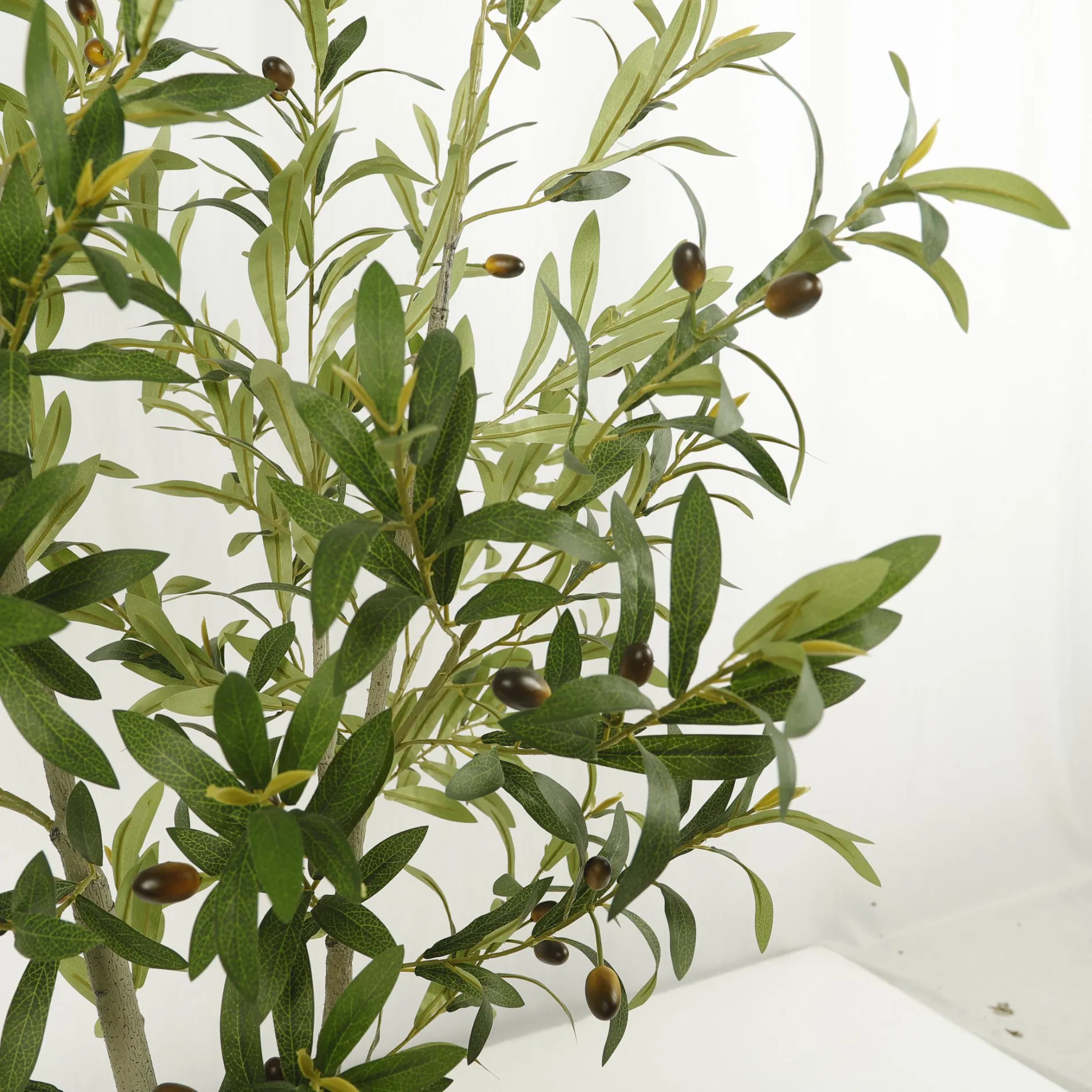 Nordic Style Artificial Olive Tree Plastic Pot for Home Interior Window Decoration