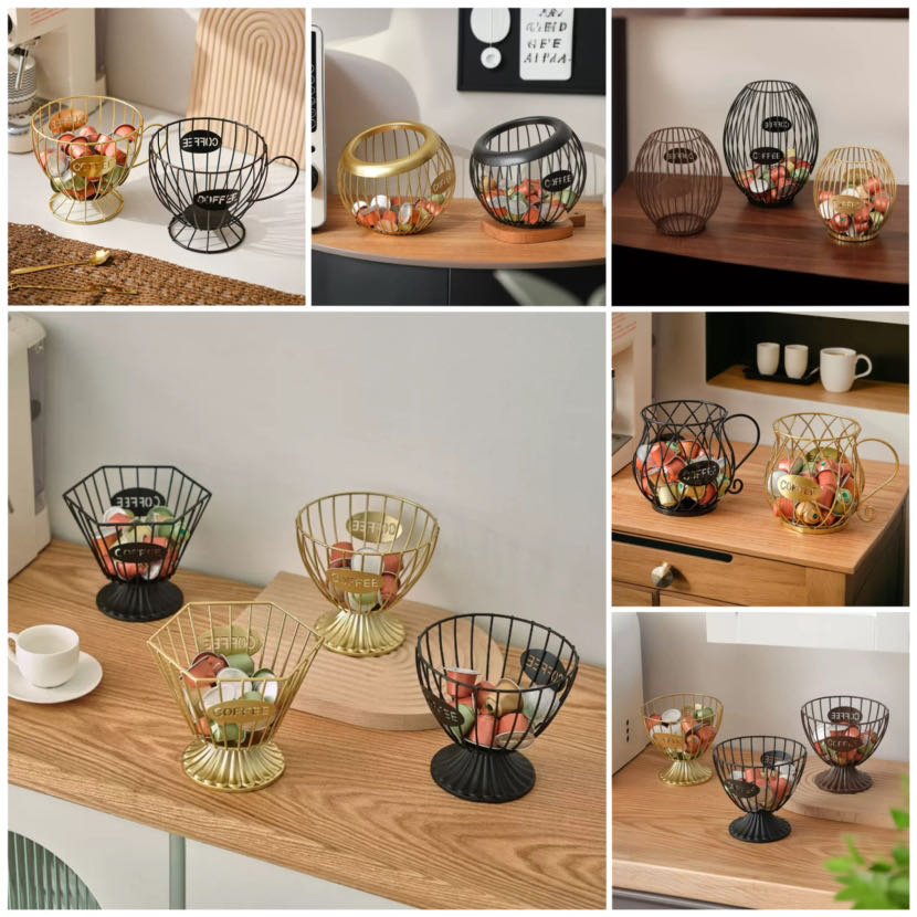 Factory Wholesale Nordic Style Ironwork Food Candy Snack Storage Cup Box Modern Luxury Home Coffee Shop Decoration Items Accesscories for Italian Craft Decor