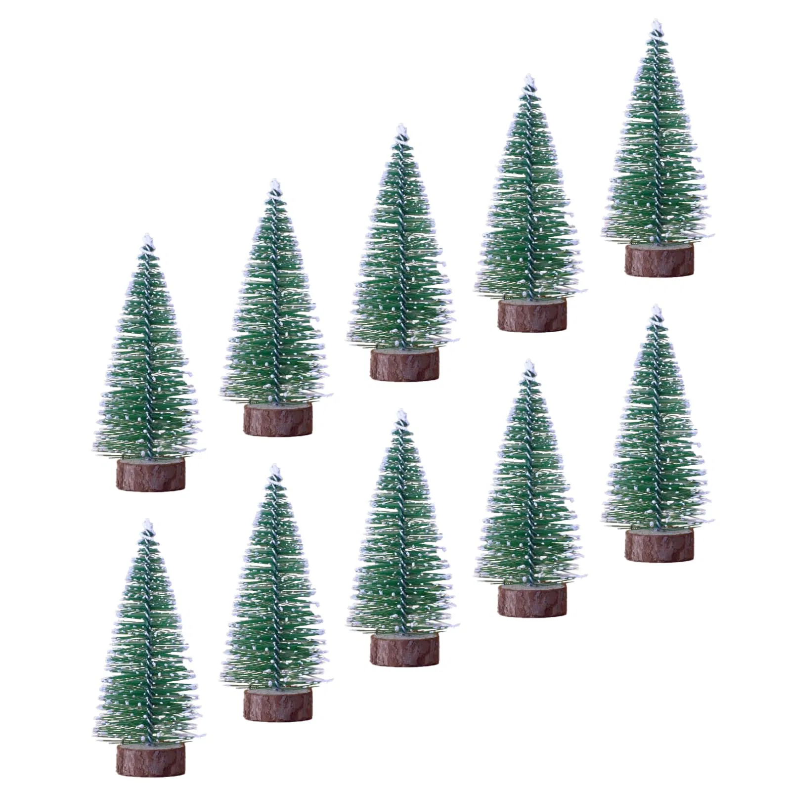 Mini Christmas Tree Bottle Brush Plastic Winter Snow Desktop DIY Decor