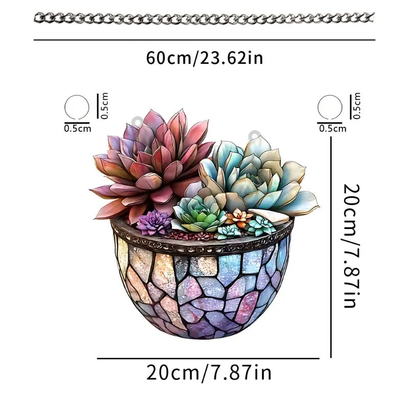 Acrylic Succulent Pendant 1