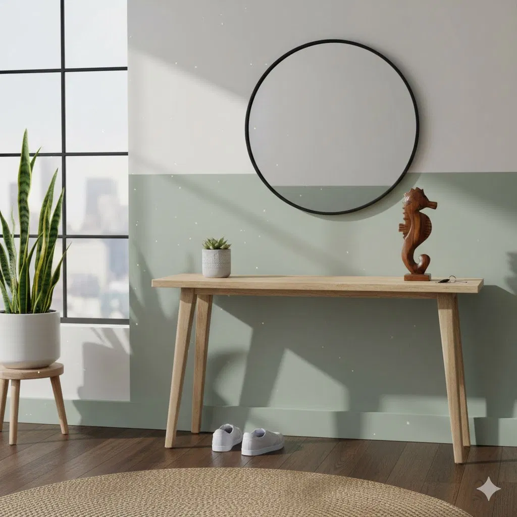 Artisan Teak Sea Horse Decor, Detailed Carving, Coastal Themed Tabletop Accent