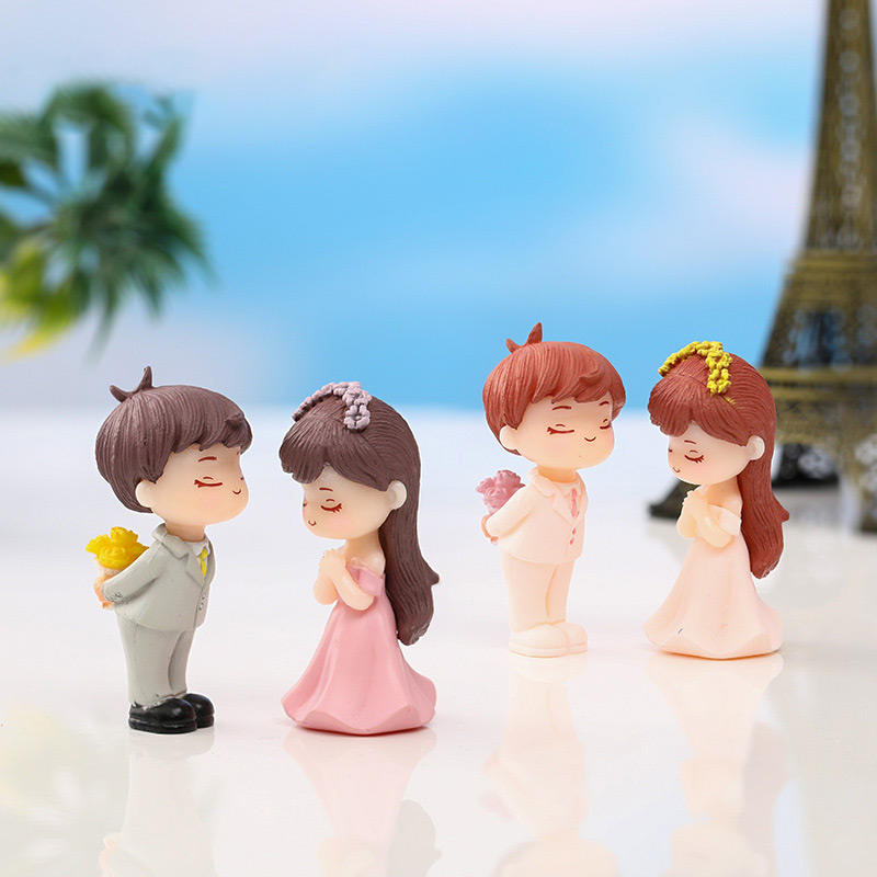 Mini Cartoon Wedding Lover Figurines Cake Desktop Car Decoration (CFGFC25002)