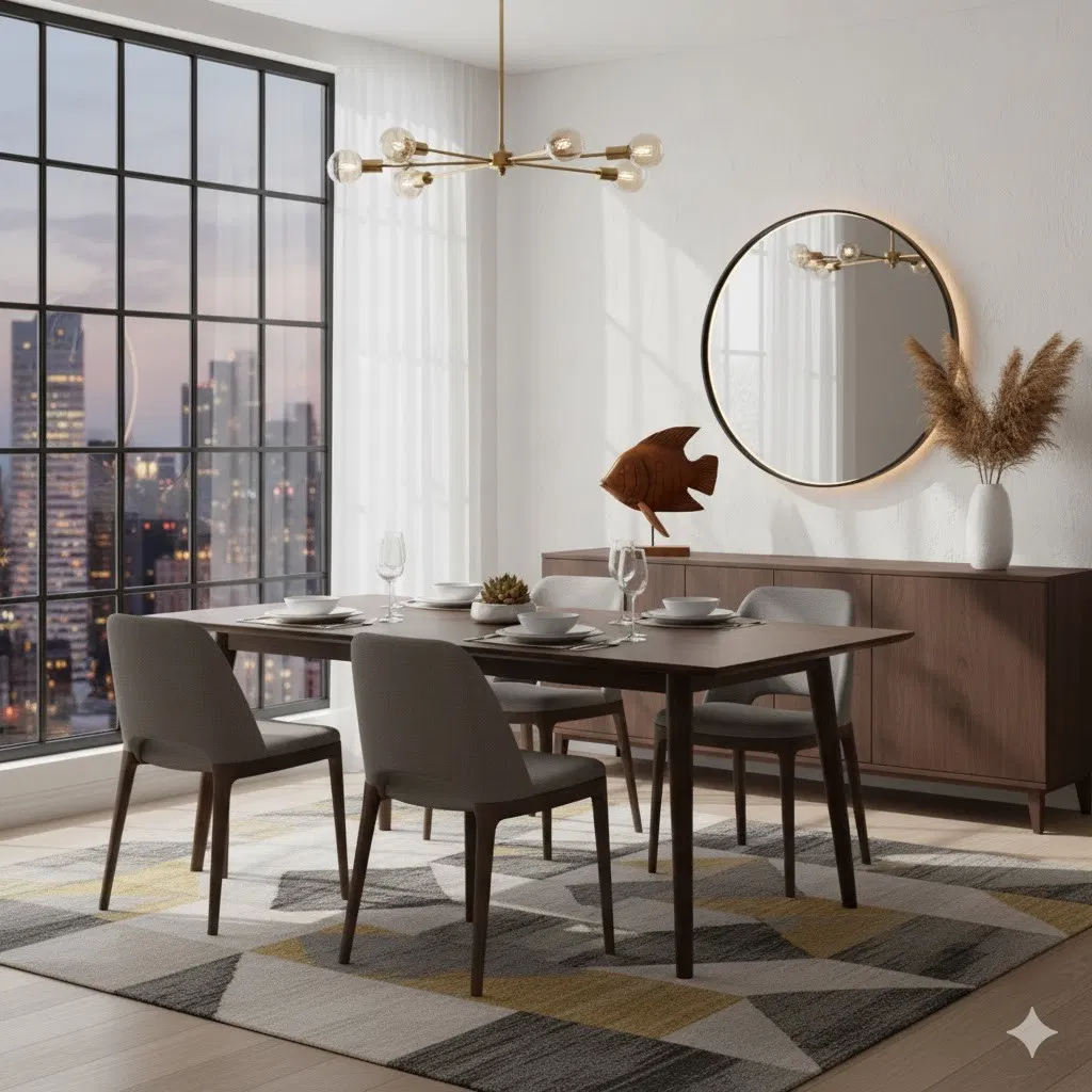 Natural Teak Wood Fish Decor, Stylish Nautical Tabletop Accent