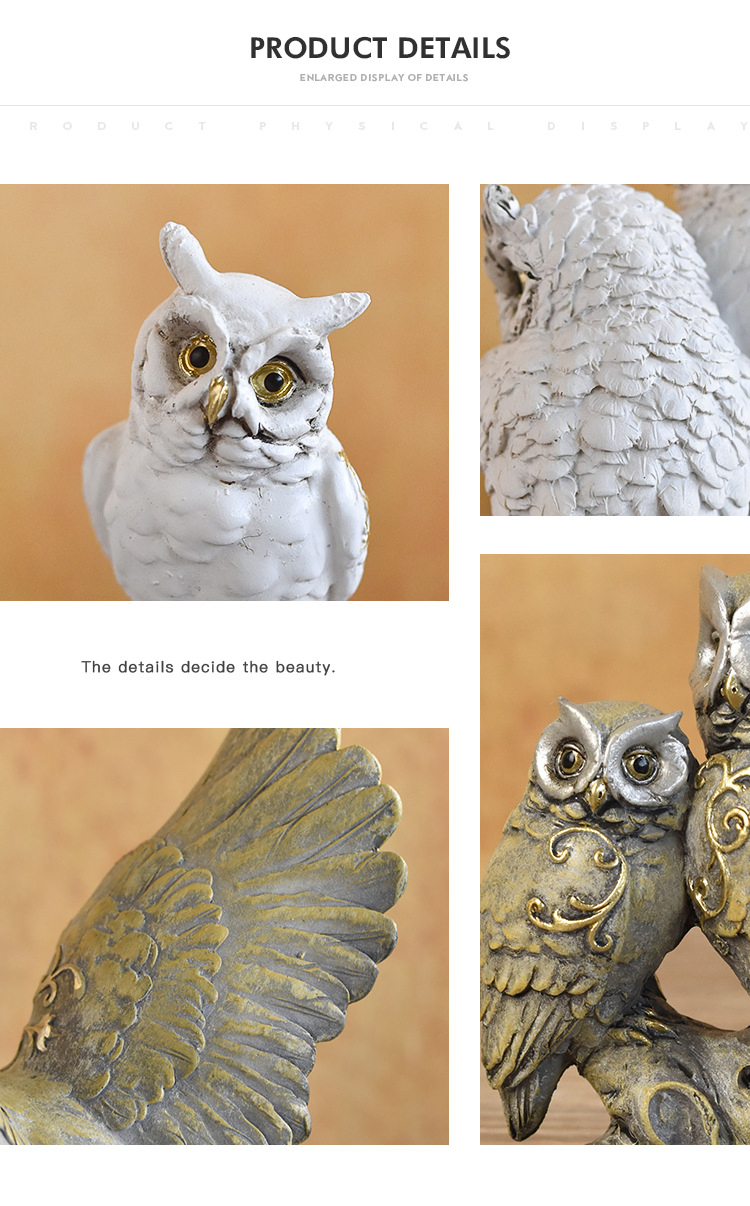 Cross-Border Bestseller Decorative Items Resin Owl Crafts