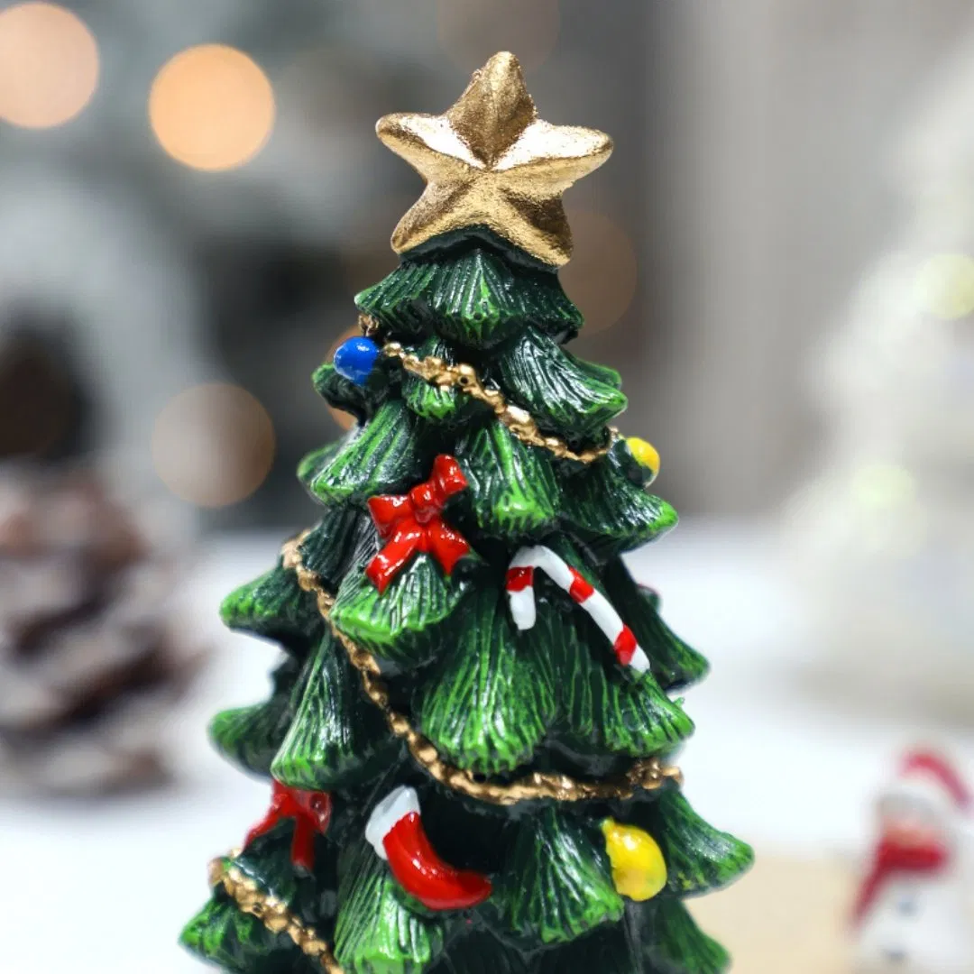 Hot Selling Resin Christmas Tree European Style Desktop Party Mini Christmas Tree Decoration Ornaments in Stock Wholesale