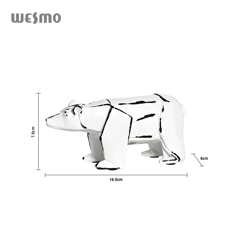 Cute White Bear Sculpture Animals Environmental Protection Resin Animal Decor Modern Home Ornament