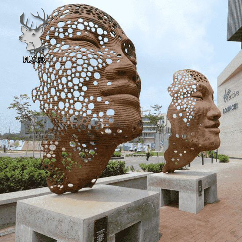 Home Decoration Cast Bronze Abstract Modern Face Sculpture Bronze 3D Wall Face Sculpture