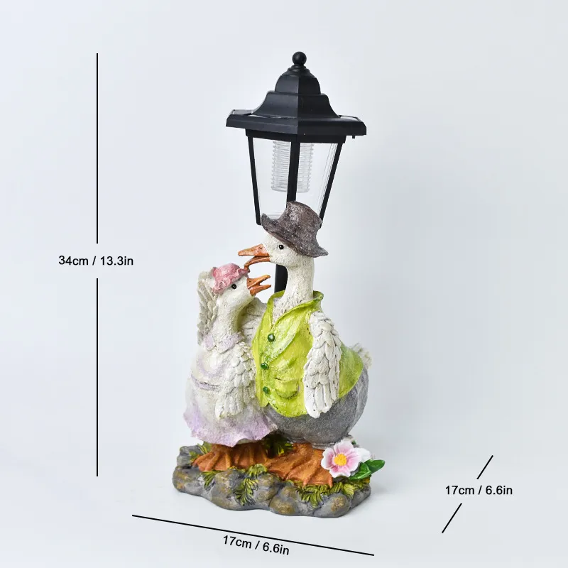 Resin Courtyard Solar Outdoor Lamp Statue Ornament