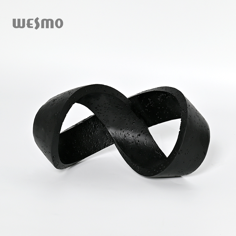 Creative Irregular Geometric Tabletop Ornament Pieces Design Resin Black Curly Shapes for Modern Minimalist Home Decor