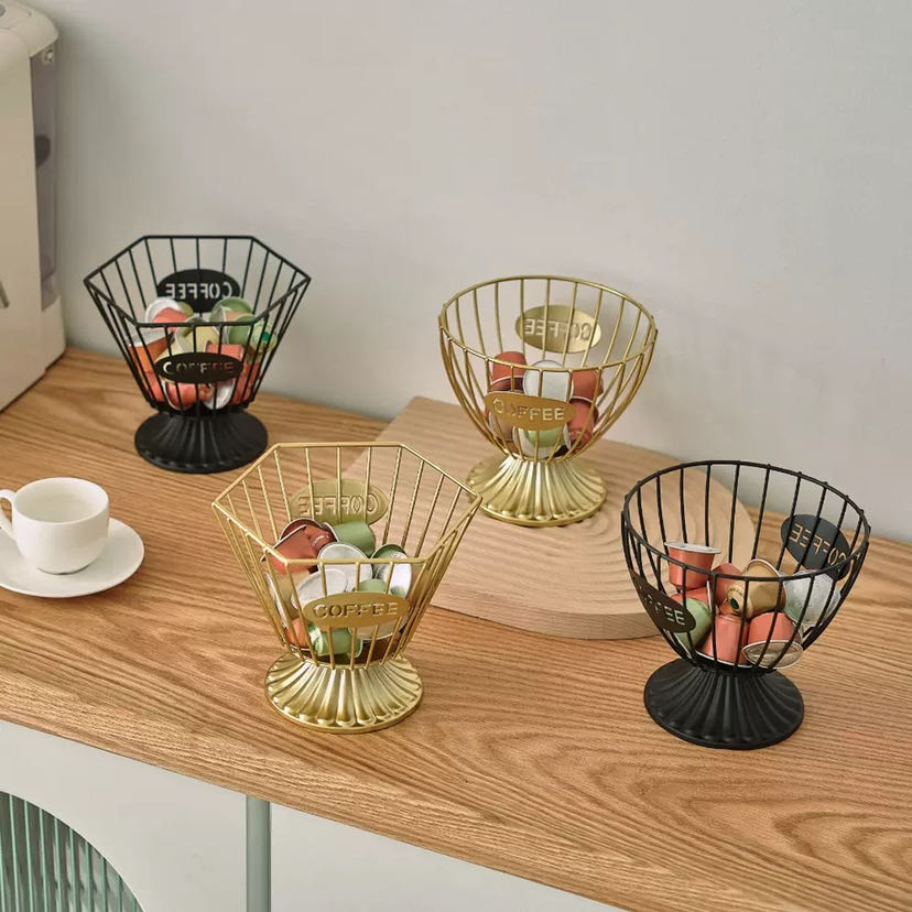 Wholesale Nordic Style Ironwork Food Candy Snack Desk Storage Cup Box Modern Luxury Home Coffee Shop Decoration Items Accesscories for Italian Craft Decor