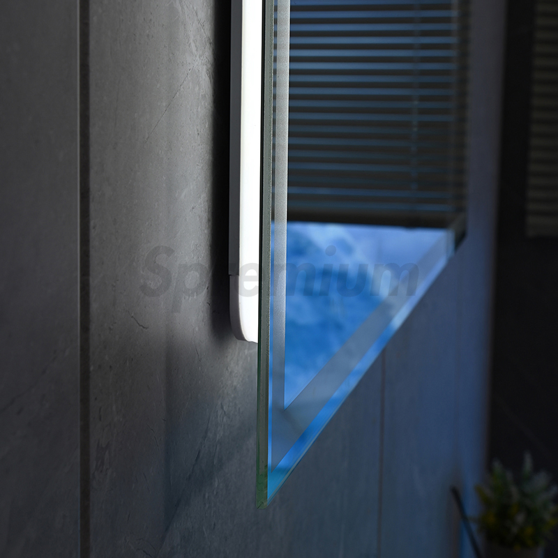 Touch Screen Bath Decorative Wall Mounted LED Backlit Mirror Rectangle Smart Bathroom Mirror