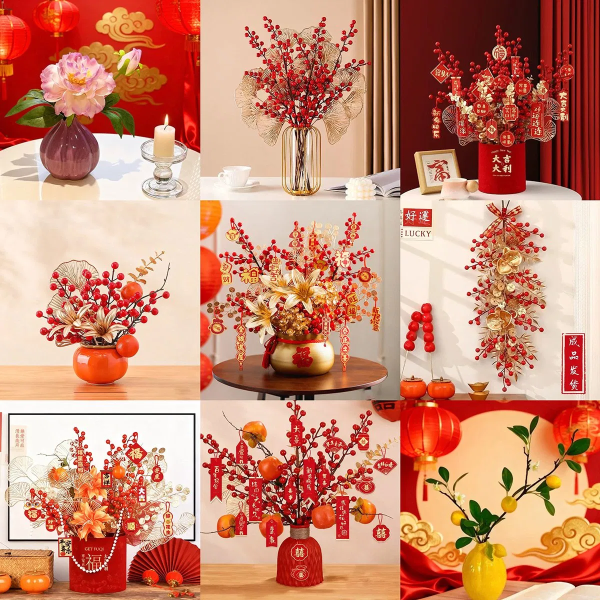 Artificial Flower Tabletop Ornaments with a High-End Feel, Artificial Flower Decoration for Living Rooms and Dining Rooms