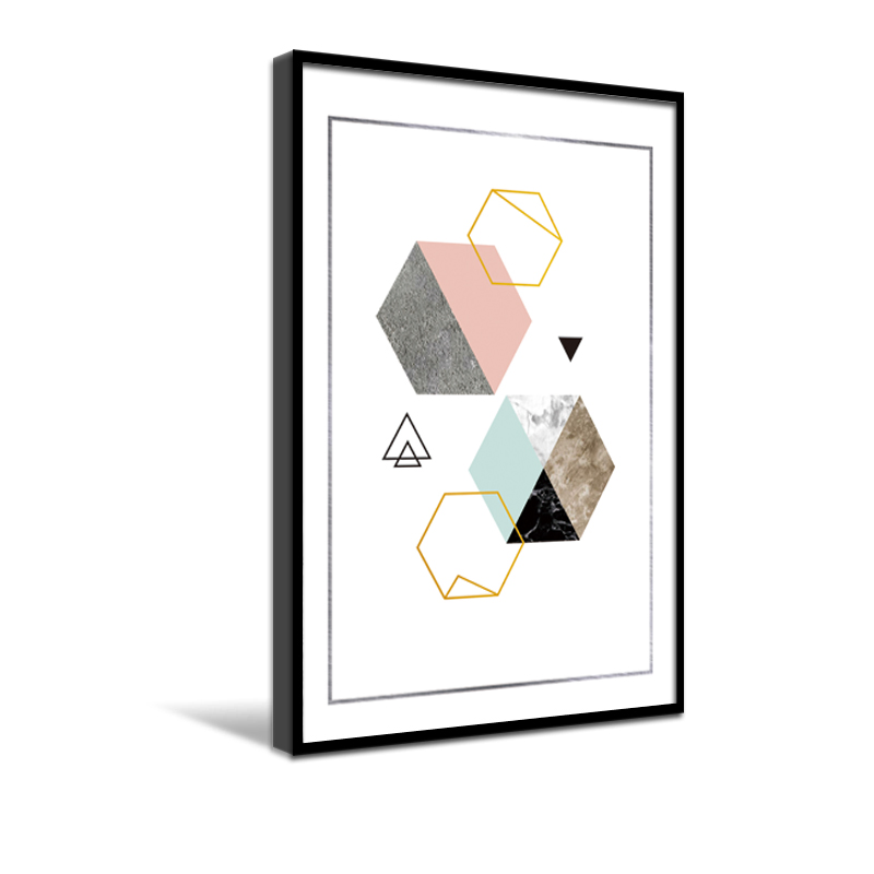 Abstract Geometric Pattern Canvas Print Frame Wall Painting Art