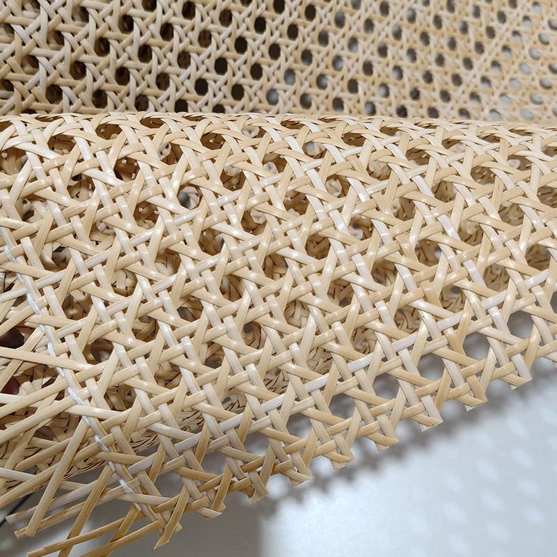 Natural Wood Color Hotel Lobby Screen Decoration Faux Plastic Rattan Webbing Roll