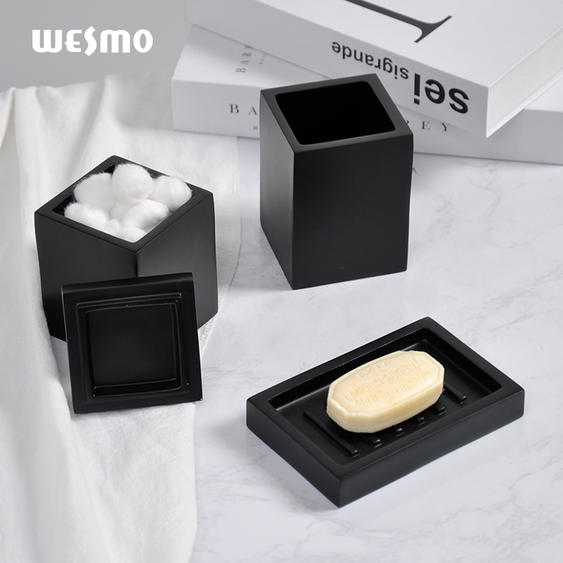 Simple Black Nordic Style Bathroom Set Accessories Soap Dish Tray Decoration