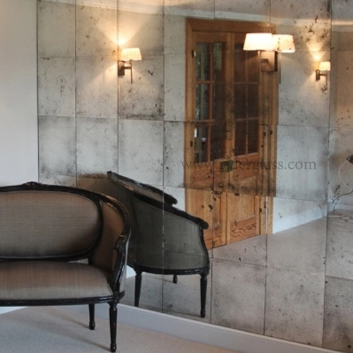 Large Frameless Decorative Wall Colored Antique Silver Glass Mirror