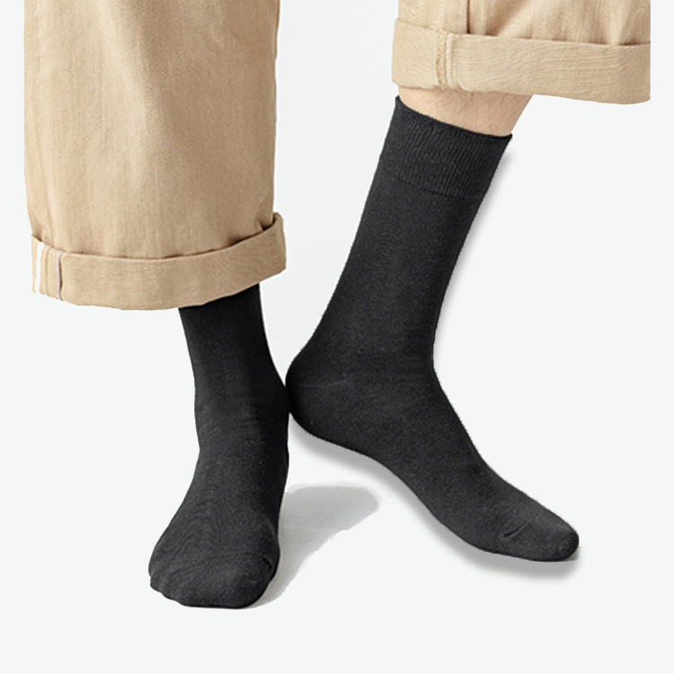 Seasonal Plus Big Size 45-50 Solid Color Sweat-Absorbing Cotton Men's Grip Socks