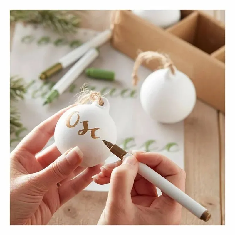 Rustic White Ceramic Holiday Ornaments 3