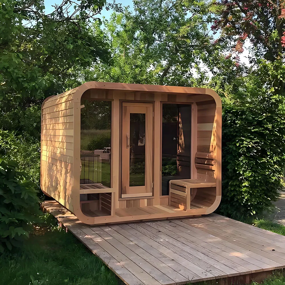 Portable Cube Outdoor Sauna with Foldable Design for Seasonal Storage