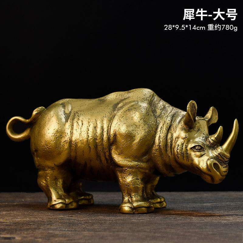 Wholesale Resin Showpieces for Home Decoration Gold Decor Luxury Modern Gold Rhino Figurine Statue Sculpture