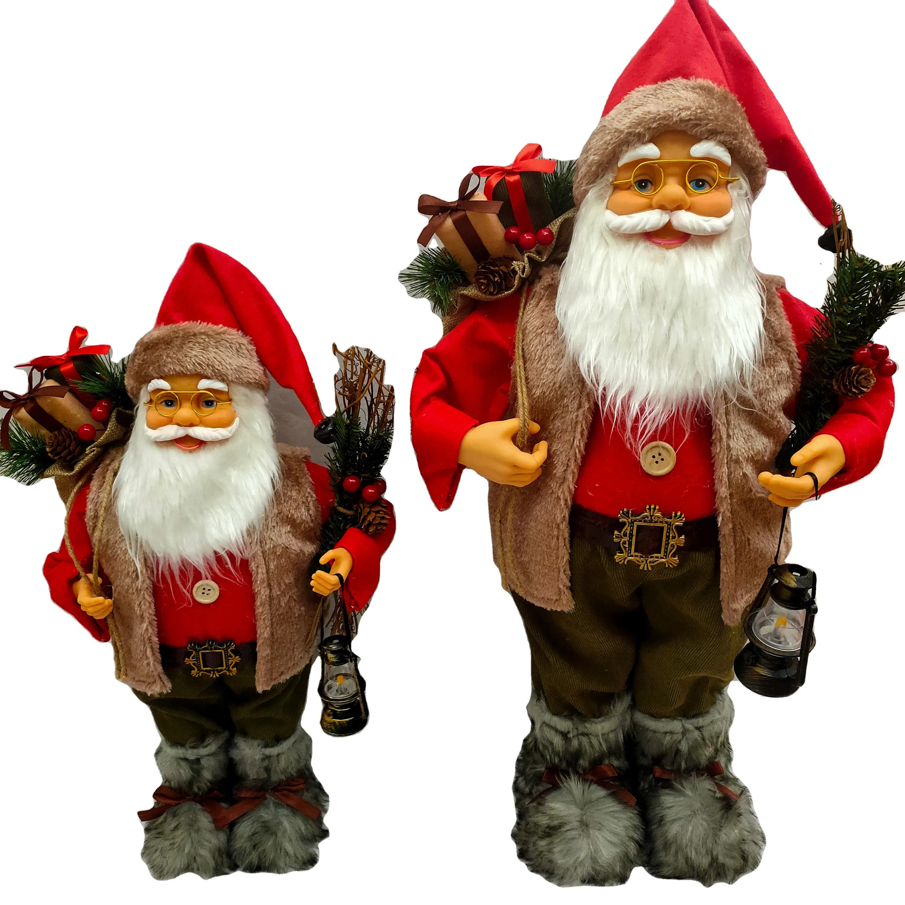 Factory Directly 45cm/30cm High Christmas Santa Home Decoration Xmas Santa Dolls Handicraft Seasonal Santas for Christmas Decoration Santa Claus