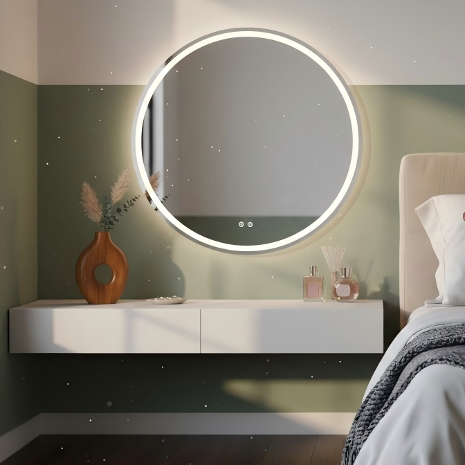 Cutout Circle Teak Vase, Organic Shape, Stylish Interior Accent