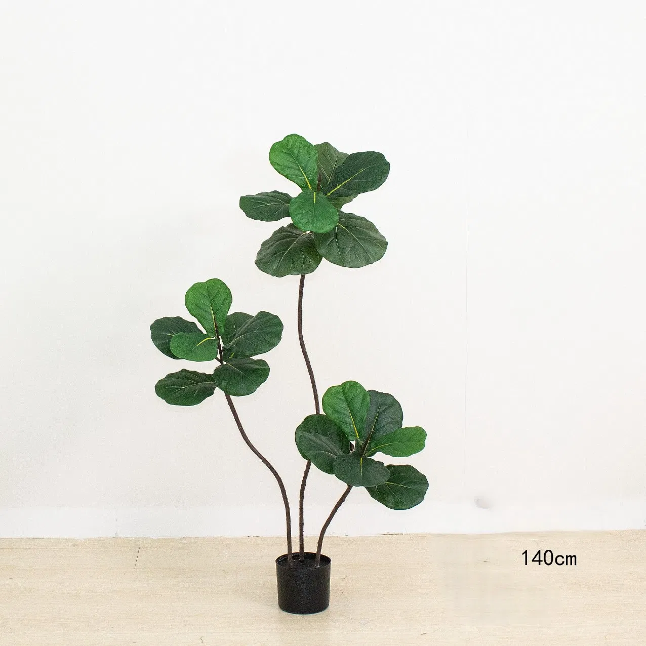 Artificial Nordic Style White Edge Fiddle Leaf Fig Plastic/EVA Material Floor Display Home Office Decoration