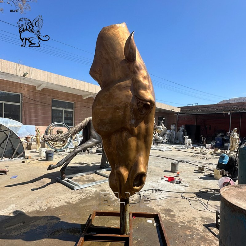 Modern Custom Statue Home Decor Large Outdoor Garden Metal Animal Big Horse Head Bronze Sculpture Manufacturer