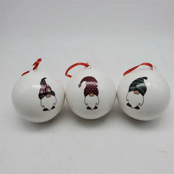 Rustic White Ceramic Holiday Ornaments 1