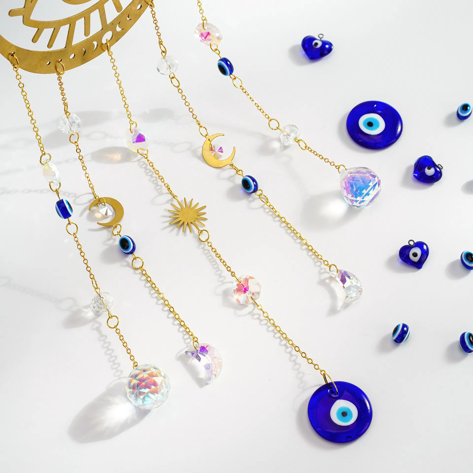 Evil Eye Brass Suncatcher Light Reflection