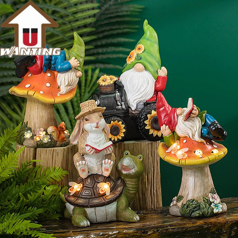 Custom High Quality Wholesale Resin Craft Fairy Decorative Lights Outdoor Sculpture Gifts