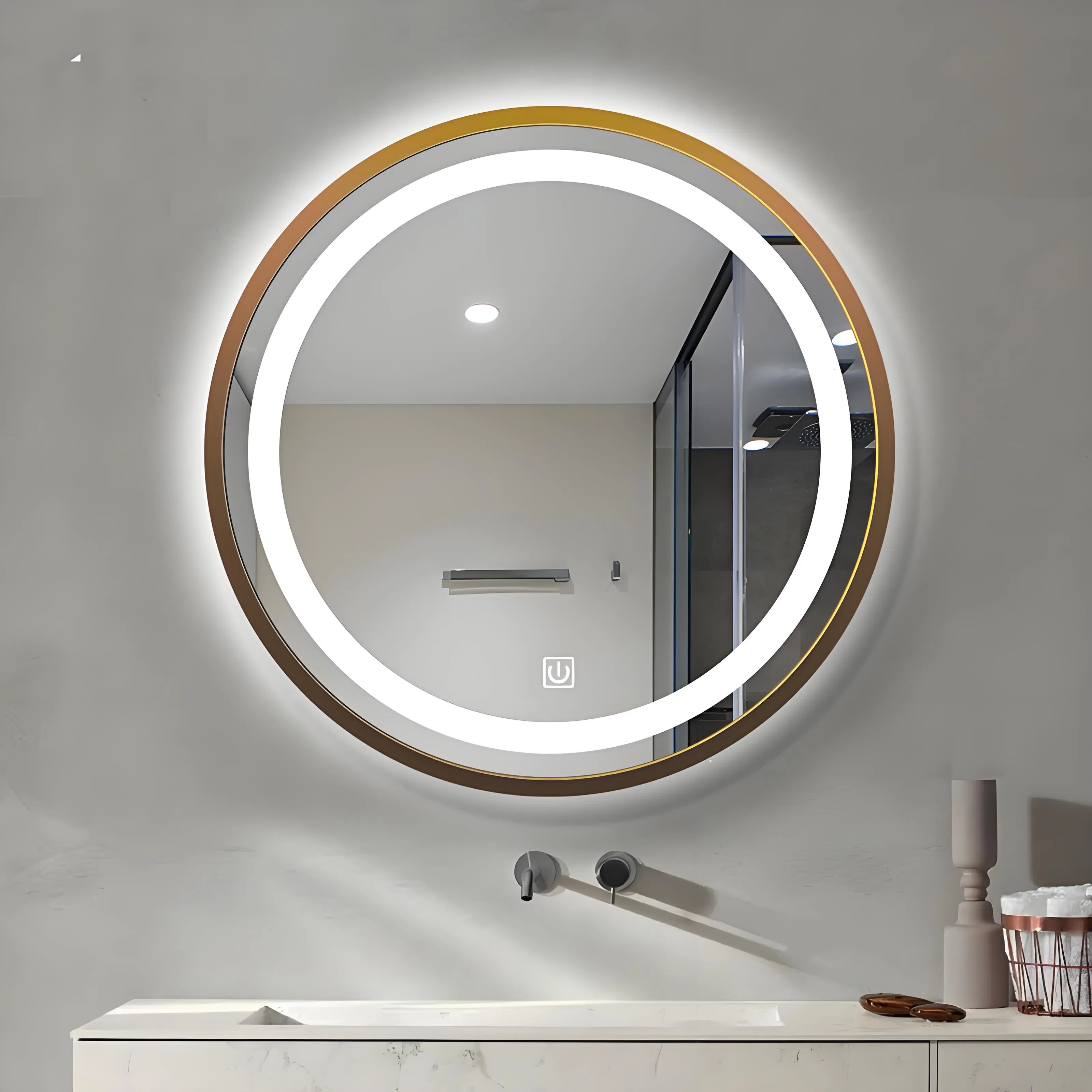 OEM/ODM LED Mirror Smart Decorative Makeup Salon Irregular Mirror with Frame