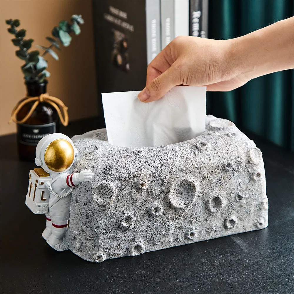 Nordic Style Astronaut Statue Resin Craft Tissue Box Home Desktop Decoration Accessories