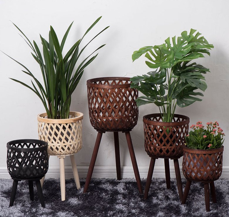 Straw Rattan Bamboo Basket Nordic Style Wholesale Arts and Crafts Home Decoration