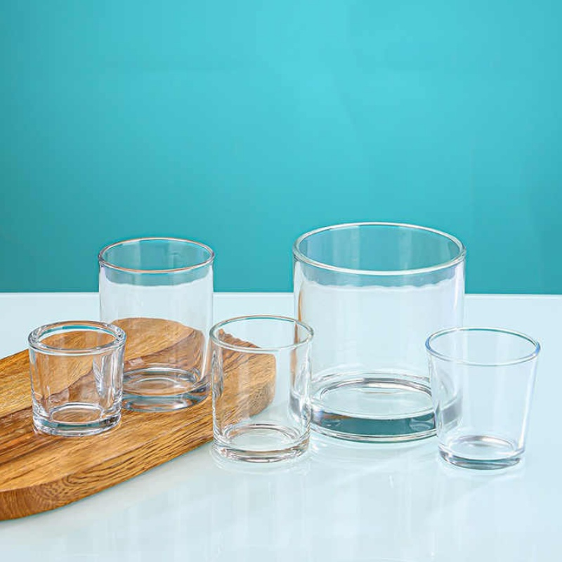 Customizable Round Transparent Glass Candle Holder for Wholesale