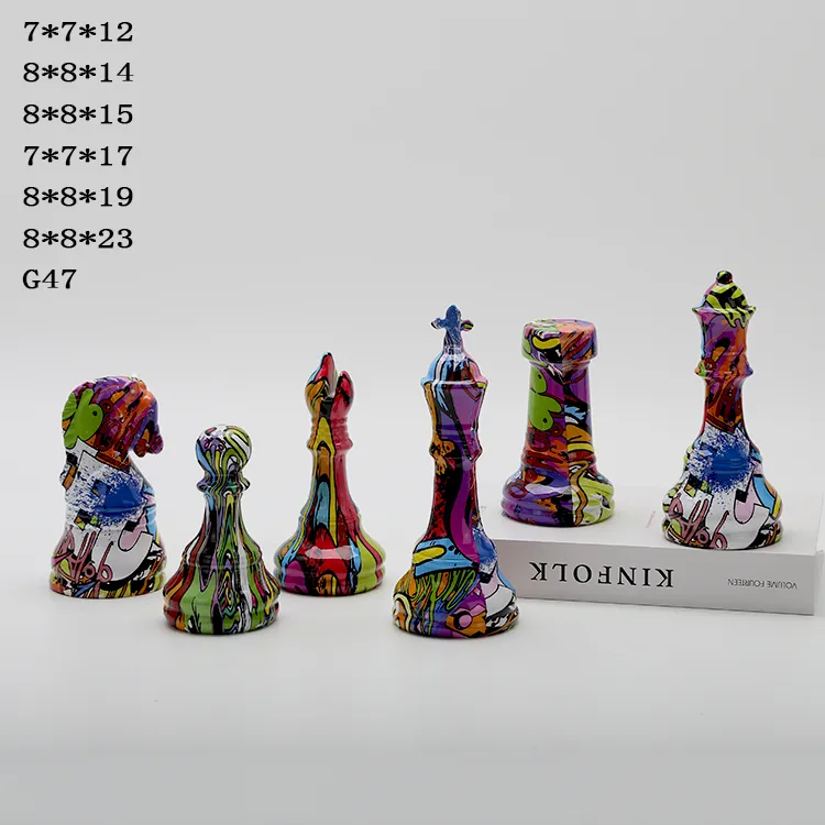 Graffiti Color Resin Chess Set 2