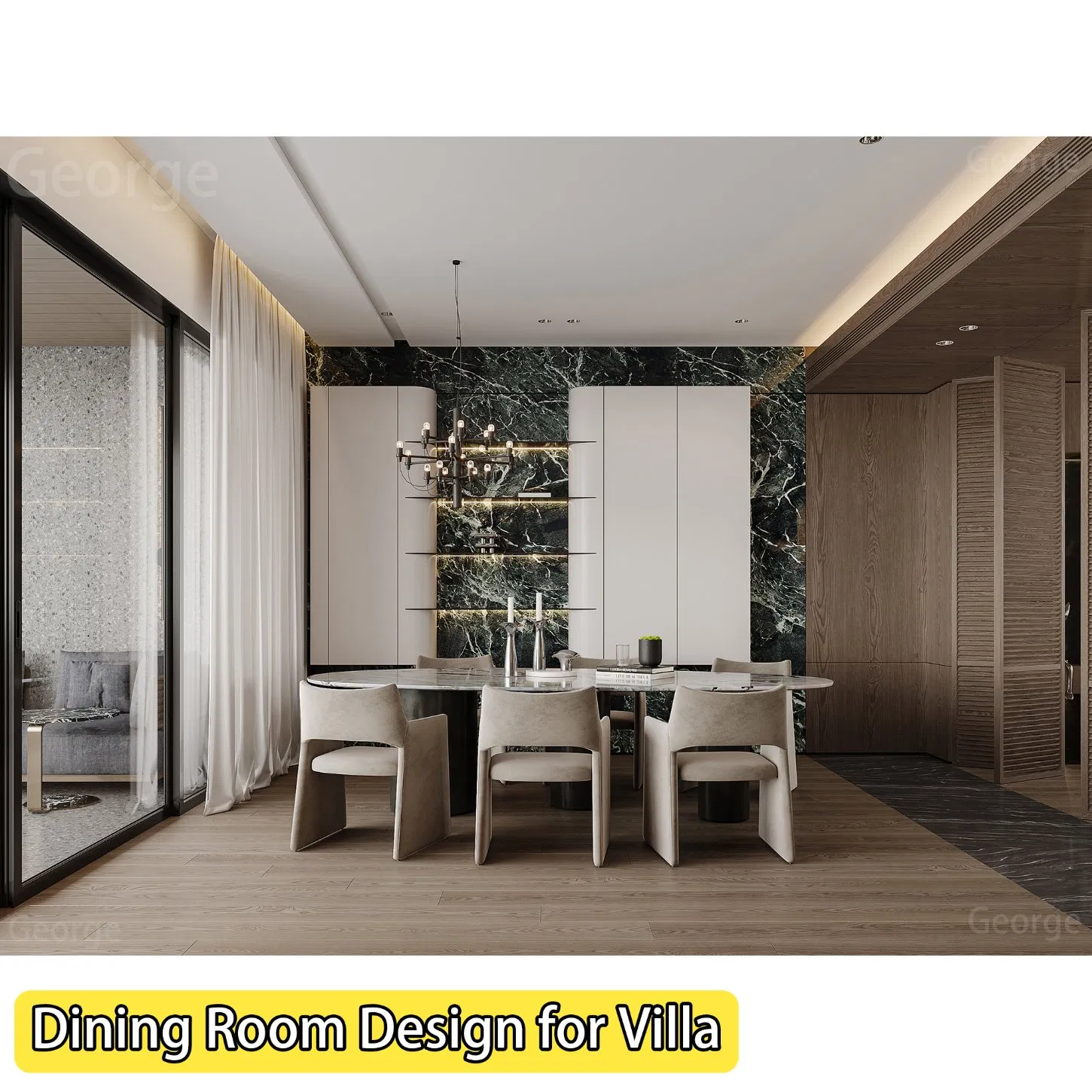 European Minimalist Style Villa Luxury House 3D Rendering Interior Design Services Architectural Home Decor