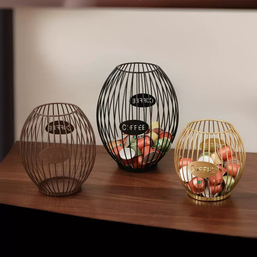 Wholesale Nordic Style Ironwork Food Candy Snack Desk Storage Cup Box Modern Luxury Home Coffee Shop Decoration Items Accesscories for Italian Craft Decor