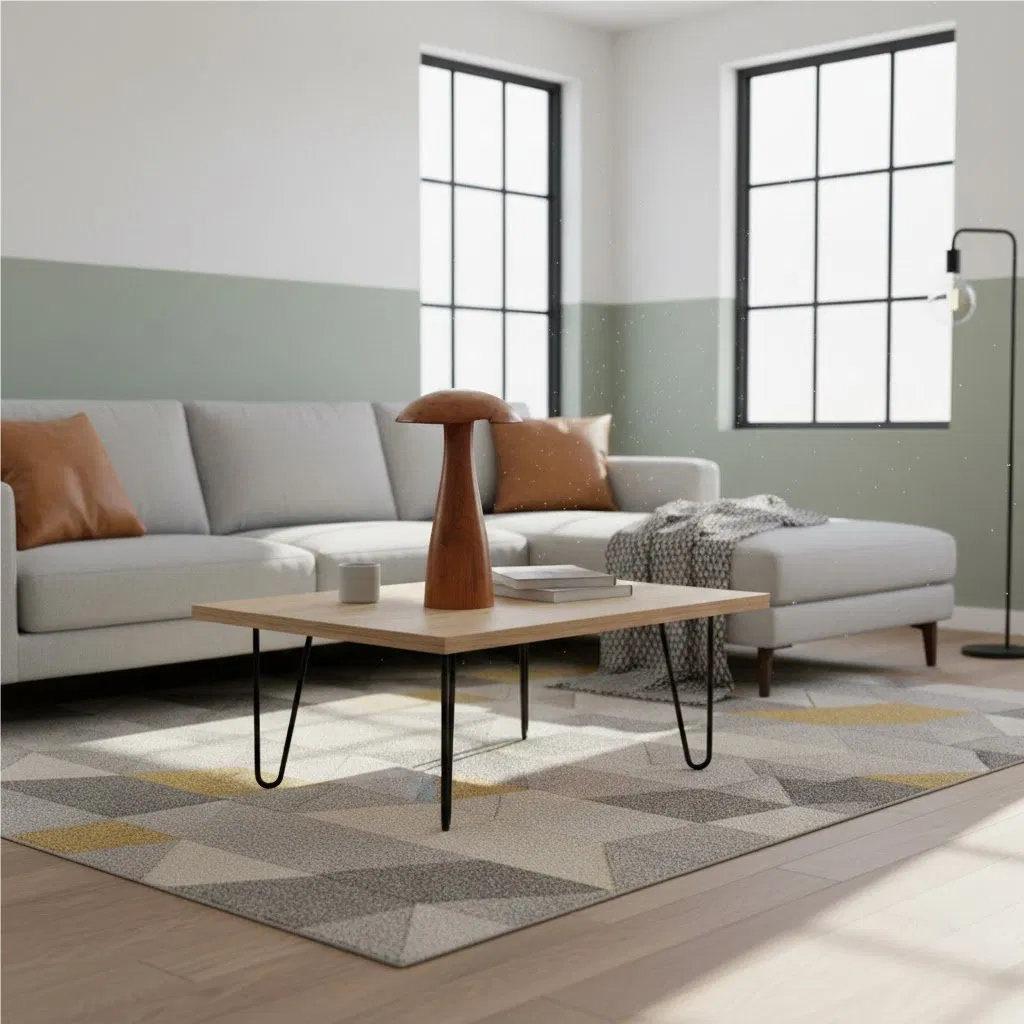 Teak Mushroom Decor (H40cm) , Natural Grain, Playful Tabletop Accent