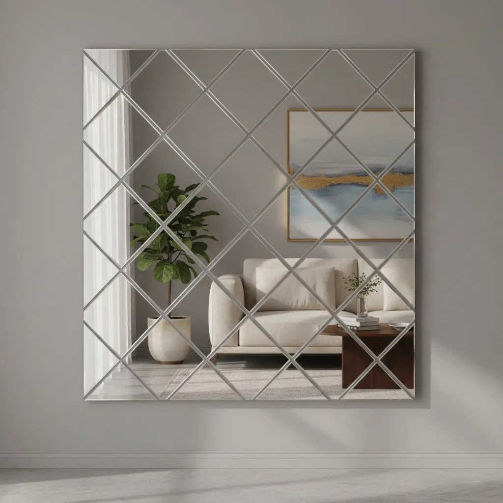 10mm Mounted Decorative Tinted/Colored Engraved Mirror for Decoration/Wall/Building From China