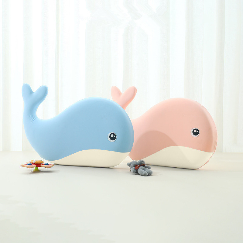 Decorative Polyester Cute Cartoon Whale Design Pillow for Children's Gift Toy Pillow