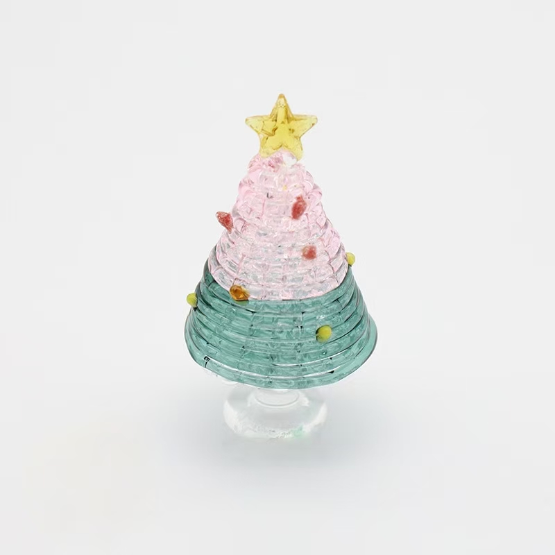Christmas Decoration Gifts Mini Christmas Tree Home Desktop Trinkets DIY Glass Handicrafts