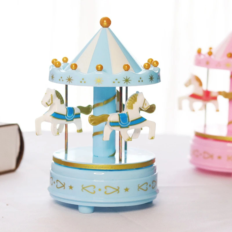 Promotional Luxury Music Box 4 Horses Rotate Toys Gifts Home Decoration Accessories