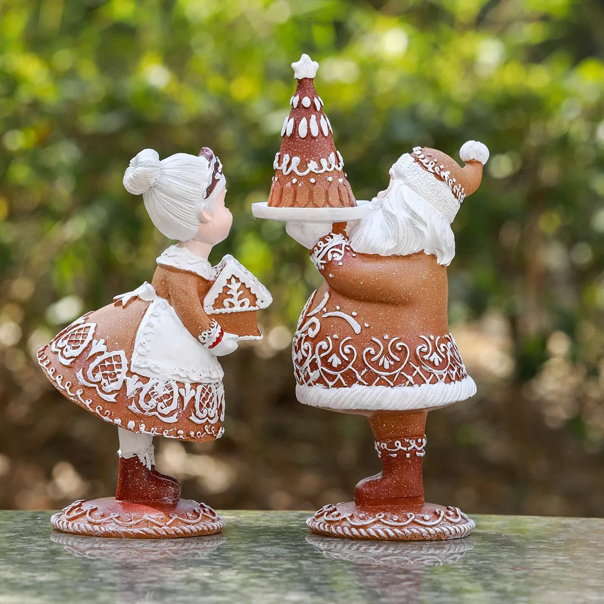 Resin Christmas Desktop Decoration Mini Santa Desk Table Top Decor