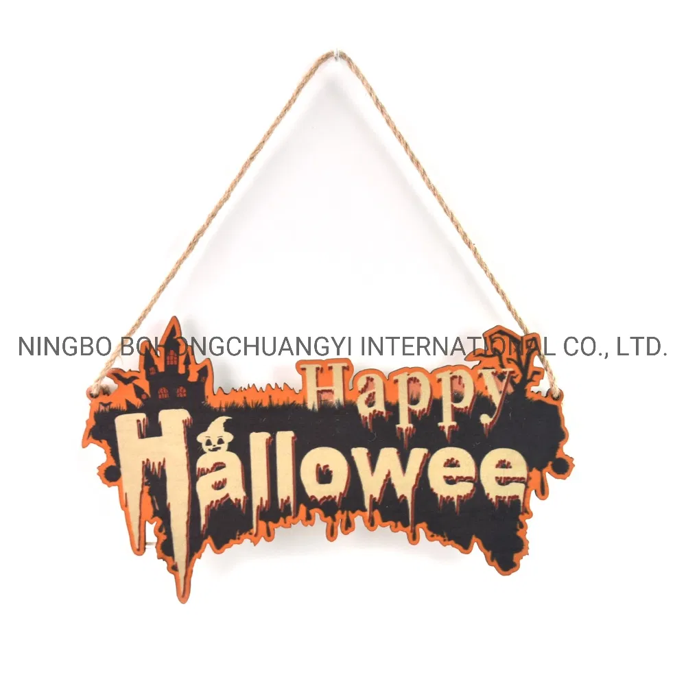 New Exquisite Wooden Halloween Tabletop Crafts Ornaments Home Ornaments