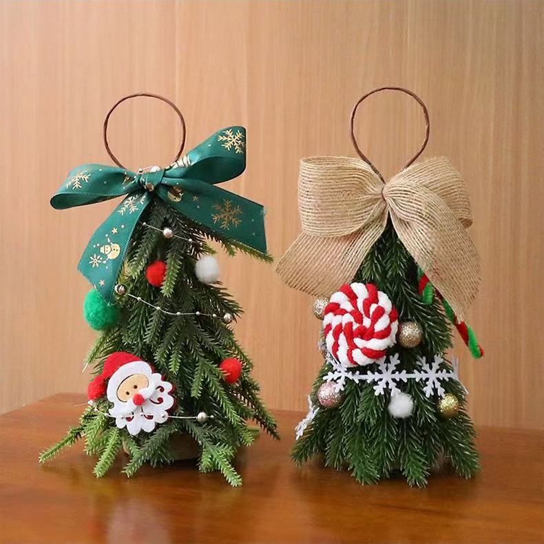 Mini Desktop Christmas Tree Ornament Christmas Scene Pendant Decoration