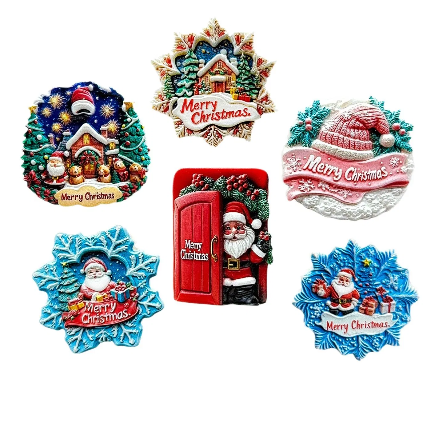 Western Christmas Atmosphere Theme Decorative Gifts Fridge Magnet Resin Crafts